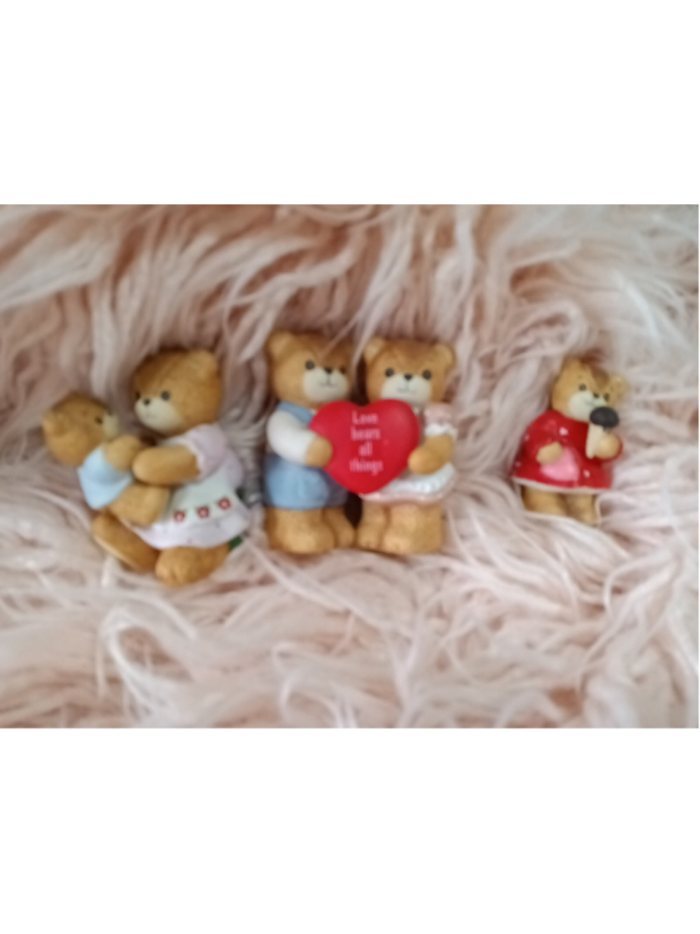 Vintage Lucy & Me Baby Bear Playing On Moms Lap, Love Bears All Things, Set Of 3